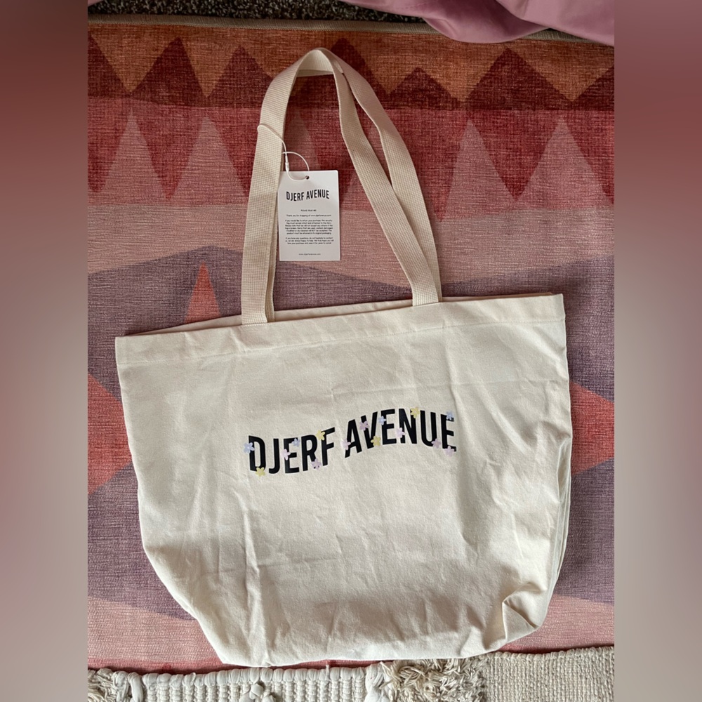 Djerf Avenue Beige Tote Bag